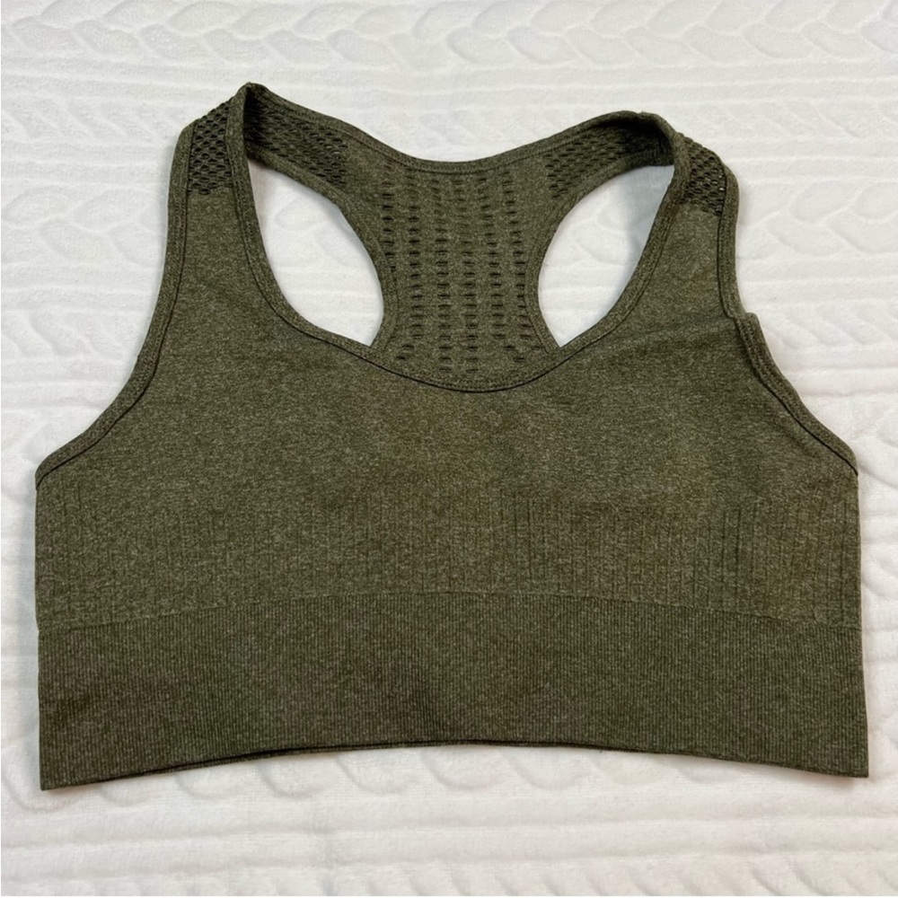 SHEIN Olive Green Leggings and Sports Bra Set - Picture 2 of 15